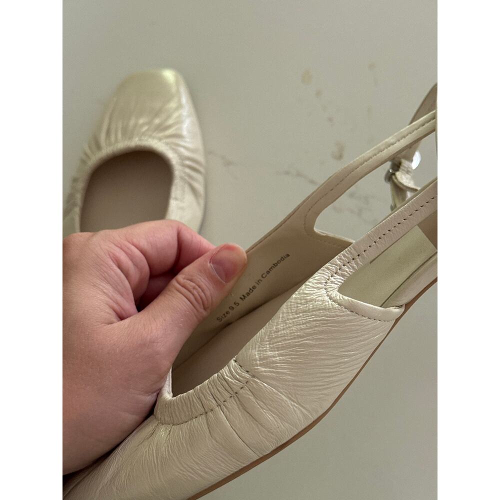 DOLCE VITA Rianne Slingback Flats in Ivory Crinkle Size 9.5 - Picture 4 of 6
